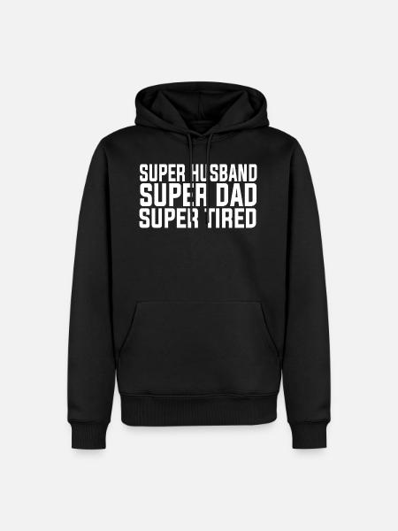 Super Dad - Männer Premium Bio Hoodie - Schwarz