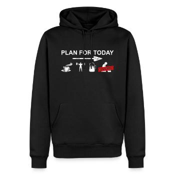 Plan for today Bodyubilding - Gewichte, Fitness - Männer Premium Bio Hoodie - Schwarz - Vorne - Nico (187cm)