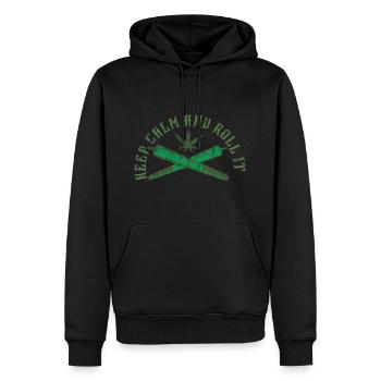mauvaise herbe - Sweat à capuche Premium bio Homme - noir - Devant - Nico (187cm)