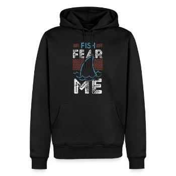 Pêche pêche - Sweat à capuche Premium bio Homme - noir - Devant - Nico (187cm)