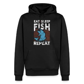 Pêche pêche - Sweat à capuche Premium bio Homme - noir - Devant - Nico (187cm)