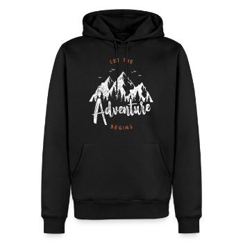 montagnes montagnes en plein air - Sweat à capuche Premium bio Homme - noir - Devant - Nico (187cm)