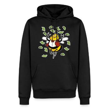 Abeille Empire riche - Sweat à capuche Premium bio Homme - noir - Devant - Nico (187cm)
