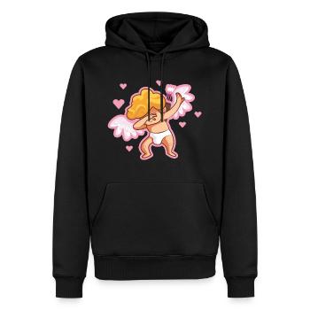 Amor dabbing valentin - Sweat à capuche Premium bio Homme - noir - Devant - Nico (187cm)