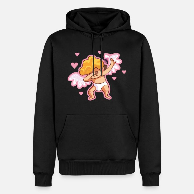 Amor dabbing valentinstag - Männer Premium Bio Hoodie - Schwarz