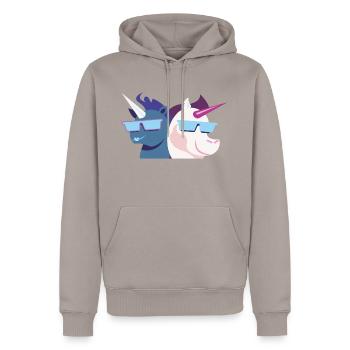 Équipe de bandes dessinées Licorne - Sweat à capuche Premium bio Homme - taupe - Devant - Nico (187cm)