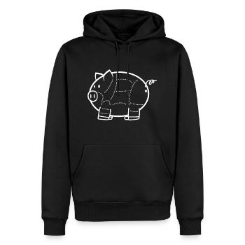 Pork Cut - Boucher boucher grill grill - Sweat à capuche Premium bio Homme - noir - Devant - Nico (187cm)