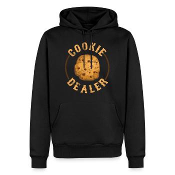 Keks händler - Männer Premium Bio Hoodie - Schwarz - Vorne - Nico (187cm)