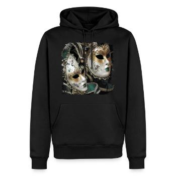 Masken für den Karneval in Venedig - Männer Premium Bio Hoodie - Schwarz - Vorne - Nico (187cm)