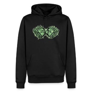 Geld Bündel - Männer Premium Bio Hoodie - Schwarz - Vorne - Nico (187cm)