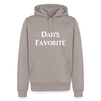 Dads Favorite - Men’s Premium Organic Hoodie - taupe - Front - Nico (187cm)
