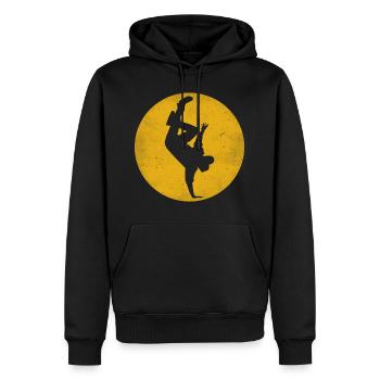 Breakdance Breaker Dancing Danseur Stand main - Sweat à capuche Premium bio Homme - noir - Devant - Nico (187cm)