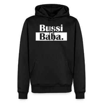 Bussi Baba Geschenk Idee Wien Oesterreich - Männer Premium Bio Hoodie - Schwarz - Vorne - Nico (187cm)