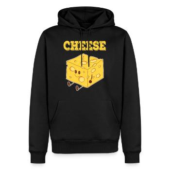 Funny Cheese TShirt pour les personnes dépendantes - Sweat à capuche Premium bio Homme - noir - Devant - Nico (187cm)