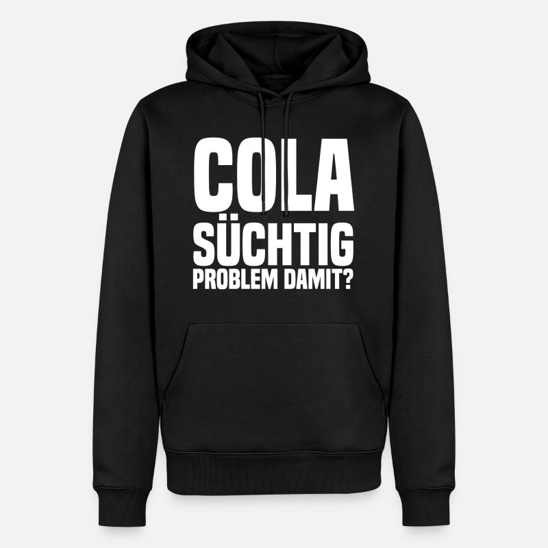 Cola suechtig Problem damit weiss - Männer Premium Bio Hoodie - Schwarz