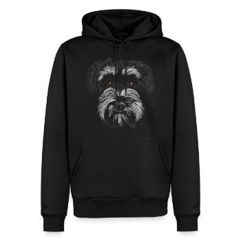 Miniature Schnauzer B - Men’s Premium Organic Hoodie - black - Front - Nico (187cm)