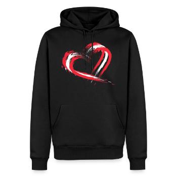 Coeur, brosse, drapeau, de, autriche., Couleurs., Vecteur - Sweat à capuche Premium bio Homme - noir - Devant - Nico (187cm)
