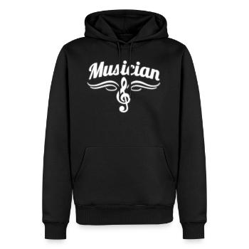 Musician - Männer Premium Bio Hoodie - Schwarz - Vorne - Nico (187cm)