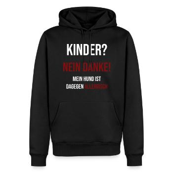 Children? No thanks dog - Men’s Premium Organic Hoodie - black - Front - Nico (187cm)