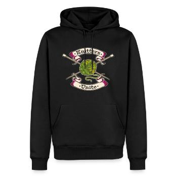 Knitters Unite - Men’s Premium Organic Hoodie - black - Front - Nico (187cm)