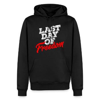 dernier jour en liberté - Sweat à capuche Premium bio Homme - noir - Devant - Nico (187cm)