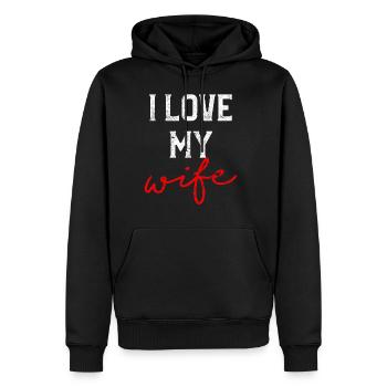 ich liebe meine frau - Männer Premium Bio Hoodie - Schwarz - Vorne - Nico (187cm)