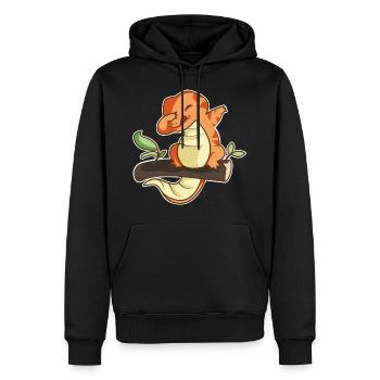 lézard - Sweat à capuche Premium bio Homme - noir - Devant - Nico (187cm)