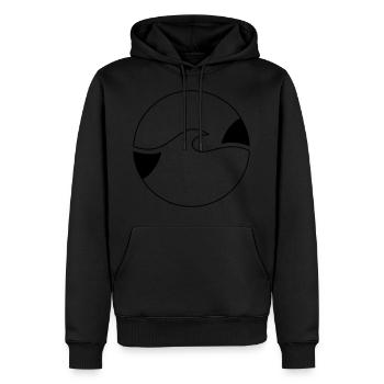 vague - Sweat à capuche Premium bio Homme - noir - Devant - Nico (187cm)