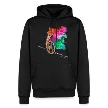 Tenorhorn - Männer Premium Bio Hoodie - Schwarz - Vorne - Nico (187cm)