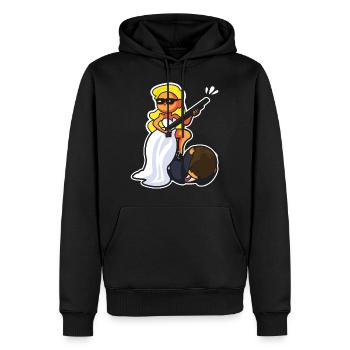 pistolet des mariés - Sweat à capuche Premium bio Homme - noir - Devant - Nico (187cm)