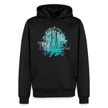 Reise Kompass - Männer Premium Bio Hoodie - Schwarz - Vorne - Nico (187cm)