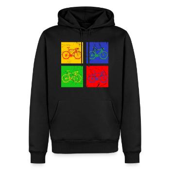 Vélo - Sweat à capuche Premium bio Homme - noir - Devant - Nico (187cm)
