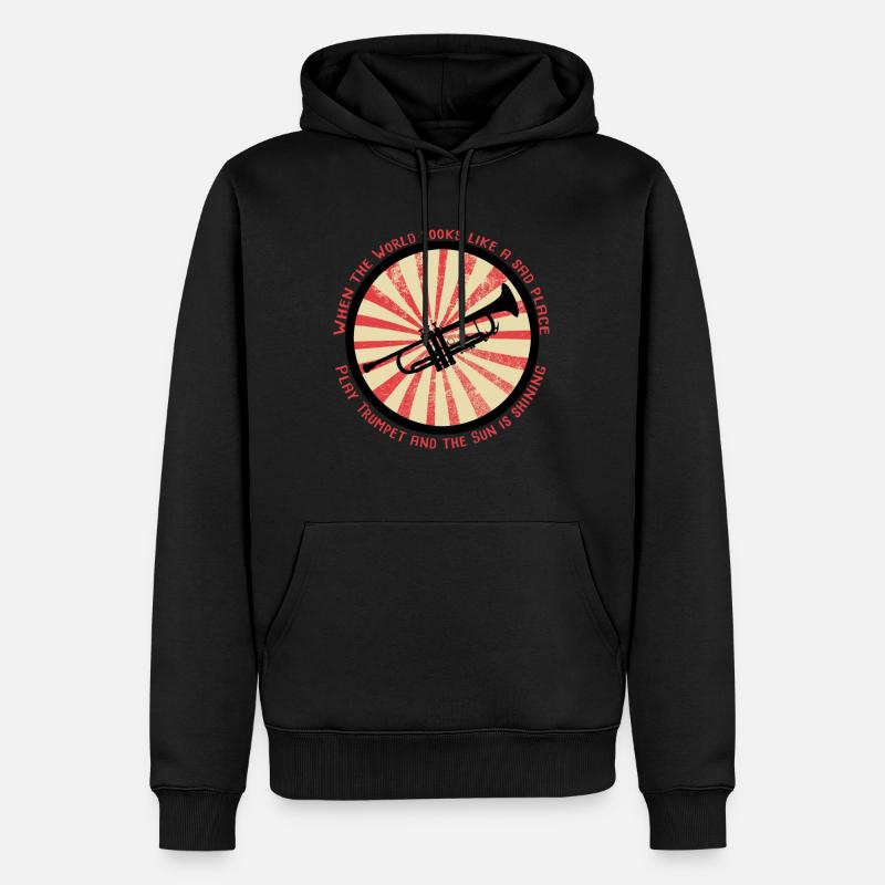 trompete - Männer Premium Bio Hoodie - Schwarz