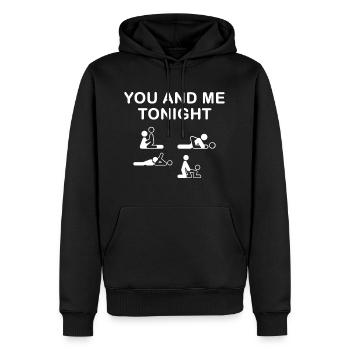 Tonight - You and I - Men’s Premium Organic Hoodie - black - Front - Nico (187cm)