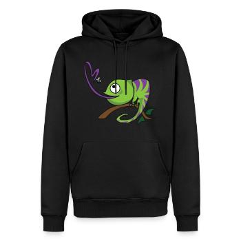 chameleon comic - Männer Premium Bio Hoodie - Schwarz - Vorne - Nico (187cm)