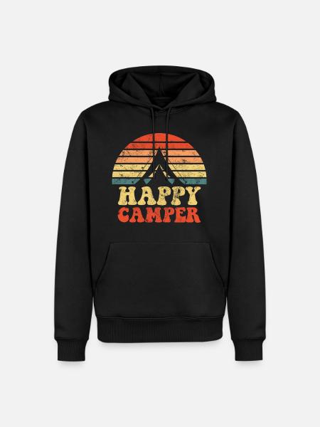 Happy camper camping nature - Men’s Premium Organic Hoodie - black