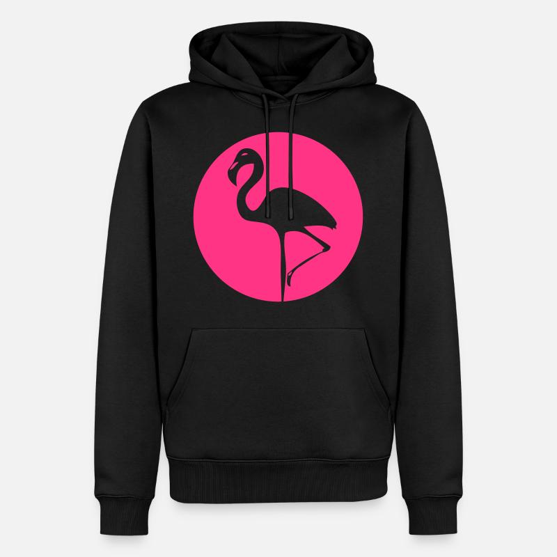 Flamingo - Männer Premium Bio Hoodie - Schwarz