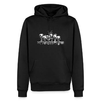 Moteur V12 - Sweat à capuche Premium bio Homme - noir - Devant - Nico (187cm)
