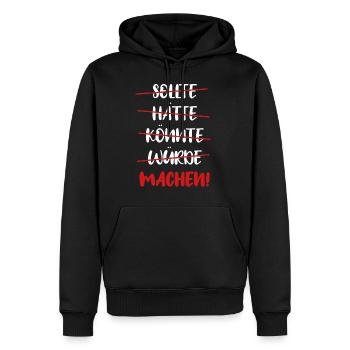 Einfach machen! - Männer Premium Bio Hoodie - Schwarz - Vorne - Nico (187cm)
