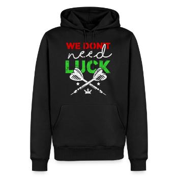Les fléchettes disent bonne chance - Sweat à capuche Premium bio Homme - noir - Devant - Nico (187cm)