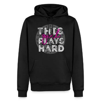 Mädchen darts dartscheibe - Männer Premium Bio Hoodie - Schwarz - Vorne - Nico (187cm)