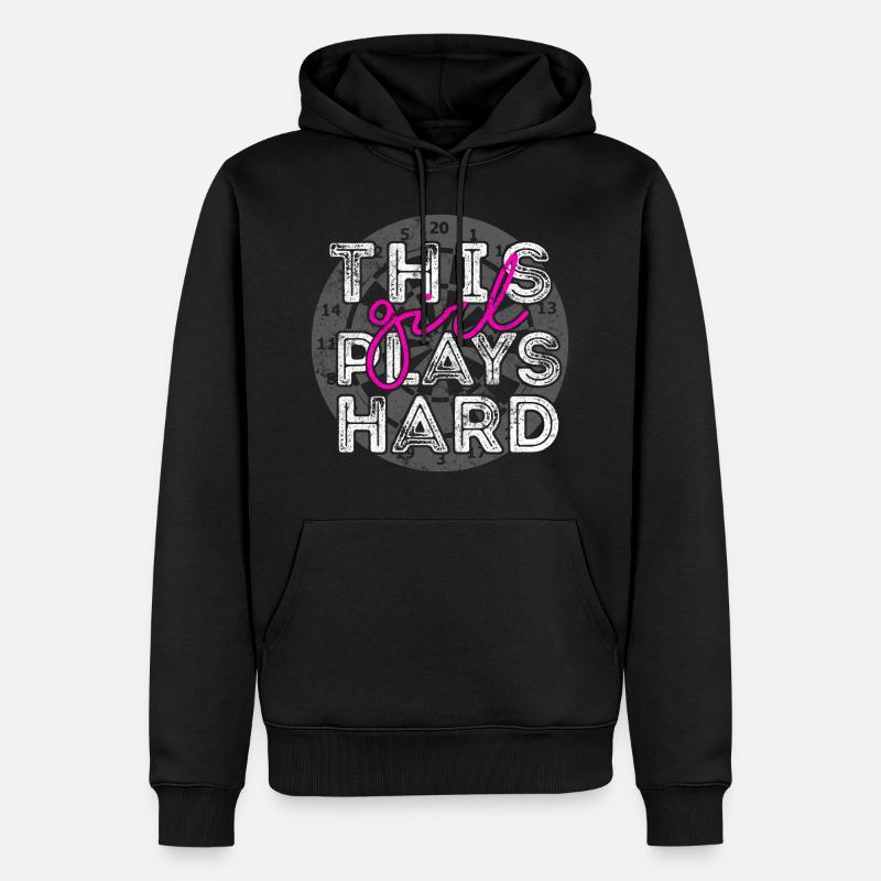 Mädchen darts dartscheibe - Männer Premium Bio Hoodie - Schwarz