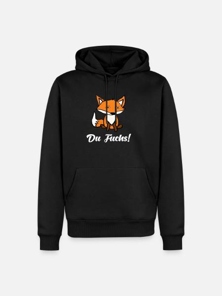 Fuchs - Männer Premium Bio Hoodie - Schwarz