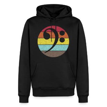 Bass Clef. Bassschlüssel Vintage distressed - Männer Premium Bio Hoodie - Schwarz - Vorne - Nico (187cm)