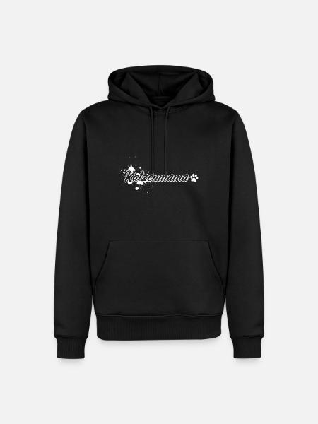 Chatmama - Sweat à capuche Premium bio Homme - noir