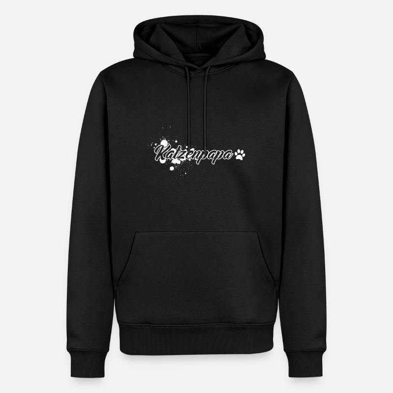 Le papa de chat - Sweat à capuche Premium bio Homme - noir
