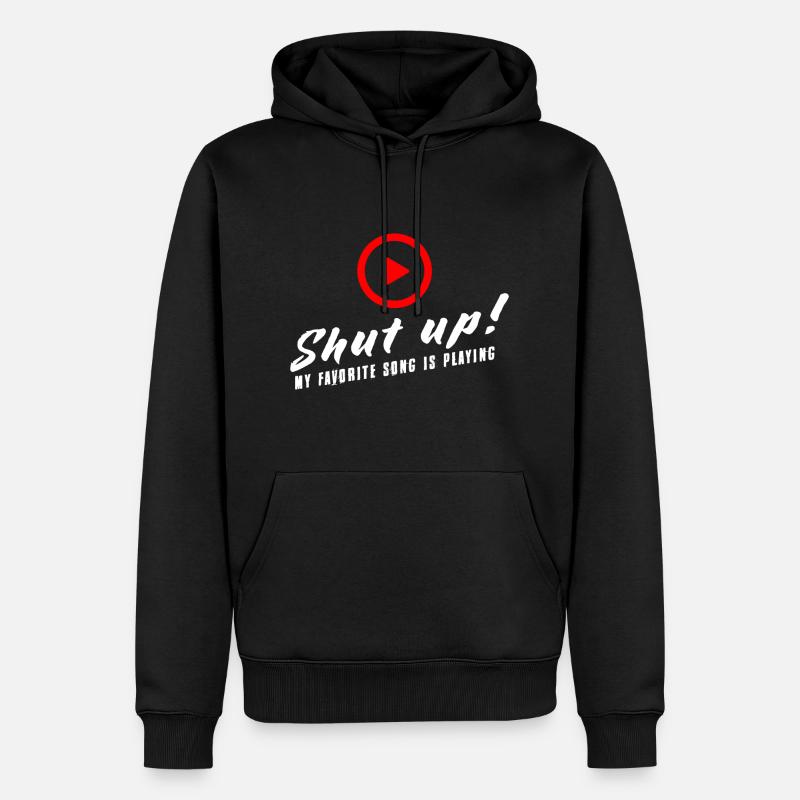 Musik Musiker Kopfhörer Geschenkidee - Männer Premium Bio Hoodie - Schwarz