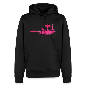 Sports women group - Men’s Premium Organic Hoodie - black - Front - Nico (187cm)