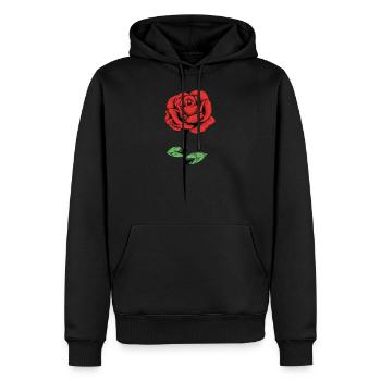 fleur rose - Sweat à capuche Premium bio Homme - noir - Devant - Nico (187cm)