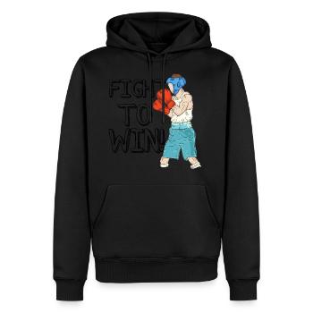 Boxe boxe - Sweat à capuche Premium bio Homme - noir - Devant - Nico (187cm)